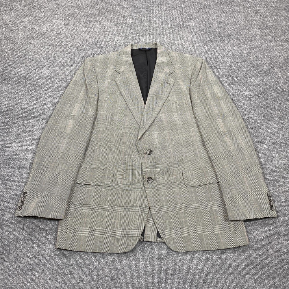 Kuppenheimer Sport Coat‎ Mens 42 Gray Wool Polyester Check Blazer Classic
